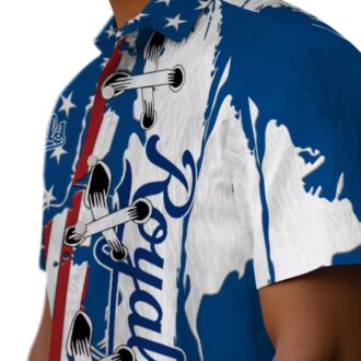 Kansas City Royals Stitched Flag Hawaiian Shirt - Royal Blue Theme Design