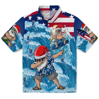 Kansas City Royals Summer Hawaiian Shirt - Surfing Santa Blue Baseball Fans