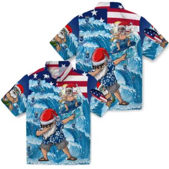 Kansas City Royals Summer Hawaiian Shirt - Surfing Santa Blue Baseball Fans