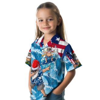 Kansas City Royals Summer Hawaiian Shirt - Surfing Santa Blue Baseball Fans
