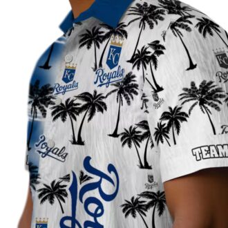 Kansas City Royals Summer Theme Hawaiian Shirt - Tropical Blue Palm Silhouettes Design