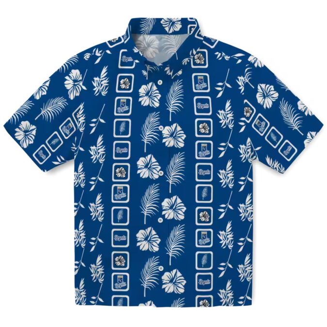 Kansas City Royals Tropical Aloha Hawaiian Shirt - Royal Blue & Floral Print
