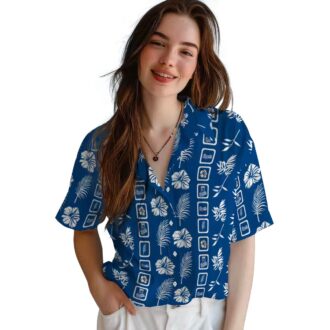 Kansas City Royals Tropical Aloha Hawaiian Shirt - Royal Blue & Floral Print