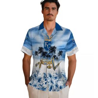 Kansas City Royals Tropical Canoe Hawaiian Shirt - Short Sleeve Button Up Summer Vacation Shirt