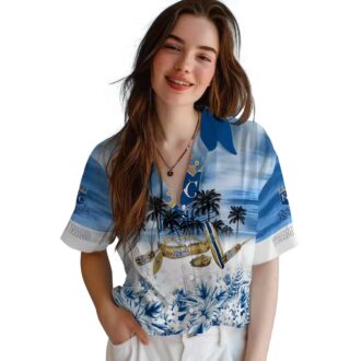 Kansas City Royals Tropical Canoe Hawaiian Shirt - Short Sleeve Button Up Summer Vacation Shirt
