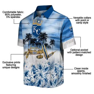 Kansas City Royals Tropical Canoe Hawaiian Shirt - Short Sleeve Button Up Summer Vacation Shirt