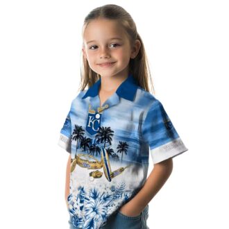 Kansas City Royals Tropical Canoe Hawaiian Shirt - Short Sleeve Button Up Summer Vacation Shirt