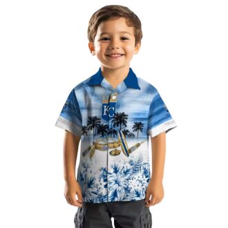 Kansas City Royals Tropical Canoe Hawaiian Shirt - Short Sleeve Button Up Summer Vacation Shirt