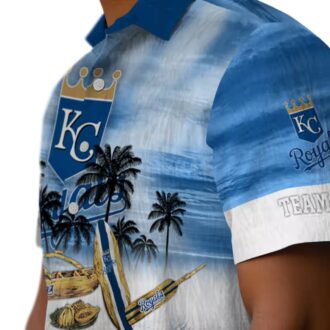 Kansas City Royals Tropical Canoe Hawaiian Shirt - Short Sleeve Button Up Summer Vacation Shirt