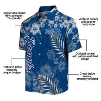 Limited Edition Kansas City Royals Aloha Hawaiian Shirt - Royal Blue Hibiscus Print Vacation Outfit