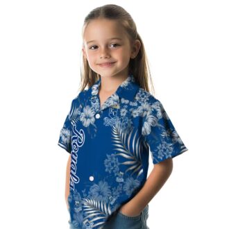 Limited Edition Kansas City Royals Aloha Hawaiian Shirt - Royal Blue Hibiscus Print Vacation Outfit