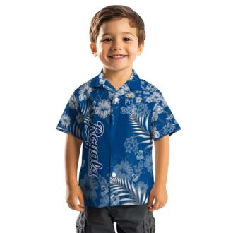 Limited Edition Kansas City Royals Aloha Hawaiian Shirt - Royal Blue Hibiscus Print Vacation Outfit