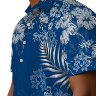Limited Edition Kansas City Royals Aloha Hawaiian Shirt - Royal Blue Hibiscus Print Vacation Outfit