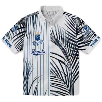 Men's Kansas City Royals Tropical Hawaiian Shirt - Palm Stripes, Royal Blue, Limited Edition