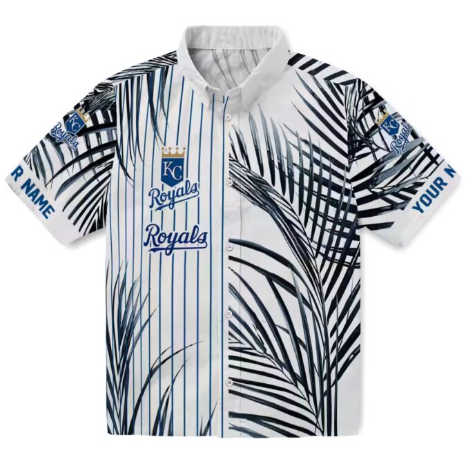 Men's Kansas City Royals Tropical Hawaiian Shirt - Palm Stripes, Royal Blue, Limited Edition