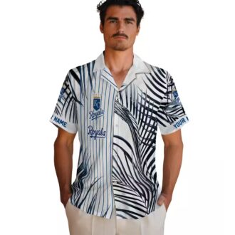 Men's Kansas City Royals Tropical Hawaiian Shirt - Palm Stripes, Royal Blue, Limited Edition