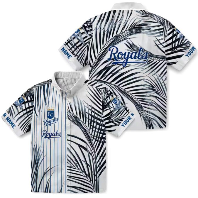 Men's Kansas City Royals Tropical Hawaiian Shirt - Palm Stripes, Royal Blue, Limited Edition