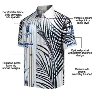Men's Kansas City Royals Tropical Hawaiian Shirt - Palm Stripes, Royal Blue, Limited Edition