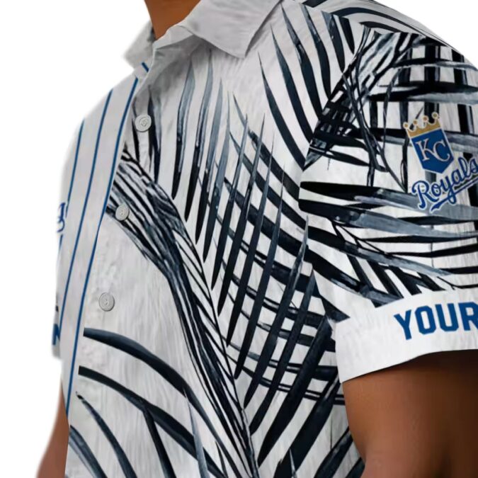 Men's Kansas City Royals Tropical Hawaiian Shirt - Palm Stripes, Royal Blue, Limited Edition