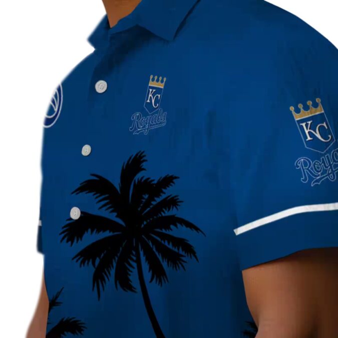 MLB Fans Kansas City Royals Beach Sunset Hawaiian Shirt - Royal Blue & Black Aloha Style