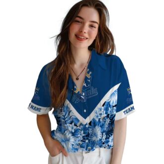 Personalized Kansas City Royals Aloha Hawaiian Shirt - Chevron Floral Fan Gear
