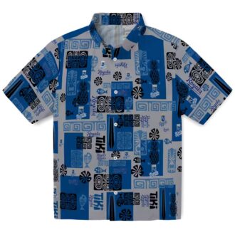 Royal Blue Kansas City Tribal Symbols Hawaiian Shirt - Men’s Casual Outfit