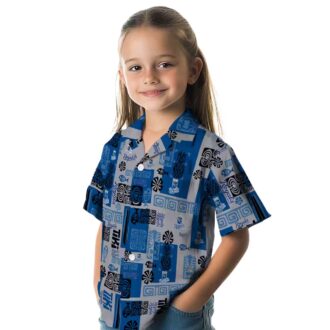 Royal Blue Kansas City Tribal Symbols Hawaiian Shirt - Men’s Casual Outfit