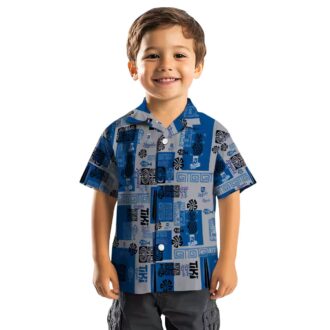 Royal Blue Kansas City Tribal Symbols Hawaiian Shirt - Men’s Casual Outfit
