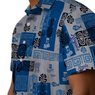 Royal Blue Kansas City Tribal Symbols Hawaiian Shirt - Men’s Casual Outfit