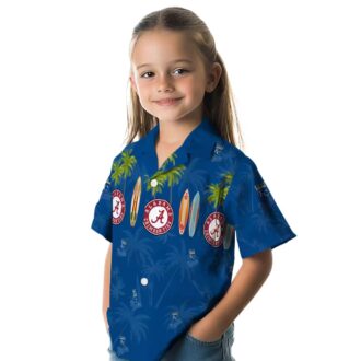 Women's Kansas City Royals Aloha Hawaiian Shirt - Blue Palm & Surfboard Design