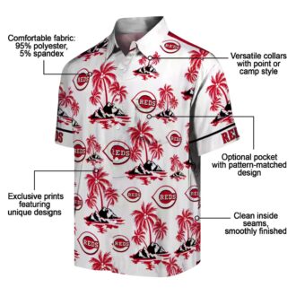 Best Cincinnati Reds Aloha Hawaiian Shirt - Red White Palm Island Print MLB Summer Style