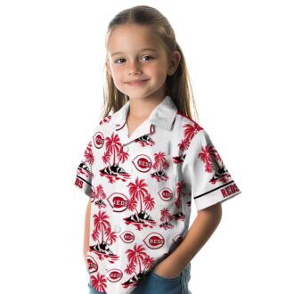 Best Cincinnati Reds Aloha Hawaiian Shirt - Red White Palm Island Print MLB Summer Style