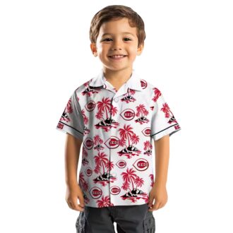 Best Cincinnati Reds Aloha Hawaiian Shirt - Red White Palm Island Print MLB Summer Style