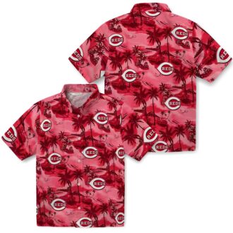 Cincinnati Reds Coastal Palms Red Hawaiian Shirt - MLB Summer Fan Gear & Beach Clothing