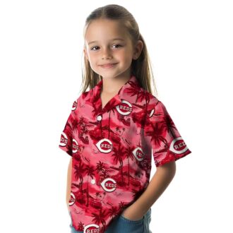 Cincinnati Reds Coastal Palms Red Hawaiian Shirt - MLB Summer Fan Gear & Beach Clothing
