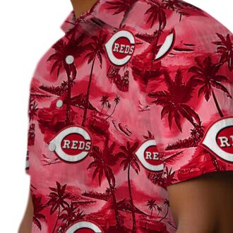 Cincinnati Reds Coastal Palms Red Hawaiian Shirt - MLB Summer Fan Gear & Beach Clothing