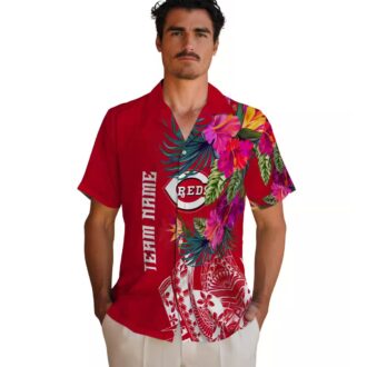 Cincinnati Reds Floral Polynesian Hawaiian Shirt - MLB Fan Apparel for Summer