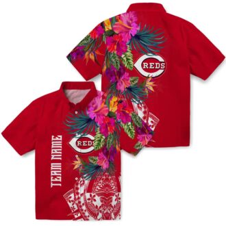 Cincinnati Reds Floral Polynesian Hawaiian Shirt - MLB Fan Apparel for Summer