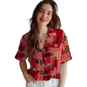 Cincinnati Reds Hawaiian Shirt with Tribal Symbols - Red MLB Summer Beachwear