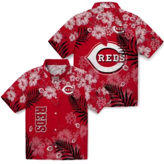 Cincinnati Reds Hibiscus Floral Print Red Hawaiian Shirt - Perfect for MLB Fans & Beach Days