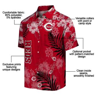 Cincinnati Reds Hibiscus Floral Print Red Hawaiian Shirt - Perfect for MLB Fans & Beach Days