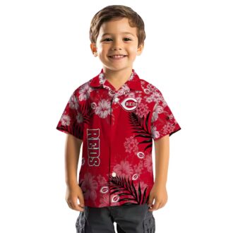 Cincinnati Reds Hibiscus Floral Print Red Hawaiian Shirt - Perfect for MLB Fans & Beach Days