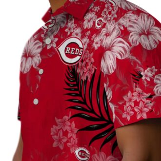 Cincinnati Reds Hibiscus Floral Print Red Hawaiian Shirt - Perfect for MLB Fans & Beach Days