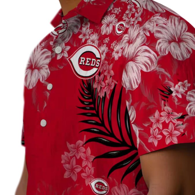 Cincinnati Reds Hibiscus Floral Print Red Hawaiian Shirt - Perfect for MLB Fans & Beach Days
