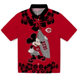 Cincinnati Reds MLB Surfing Mickey Red Hawaiian Shirt - Perfect for Summer Beach Days