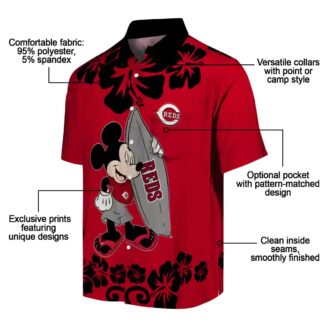 Cincinnati Reds MLB Surfing Mickey Red Hawaiian Shirt - Perfect for Summer Beach Days