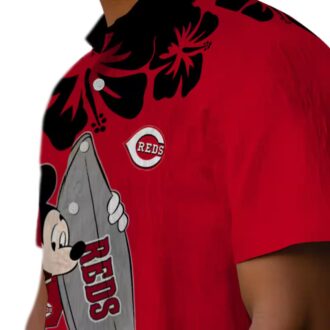 Cincinnati Reds MLB Surfing Mickey Red Hawaiian Shirt - Perfect for Summer Beach Days