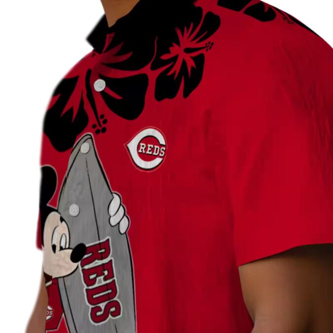 Cincinnati Reds MLB Surfing Mickey Red Hawaiian Shirt - Perfect for Summer Beach Days