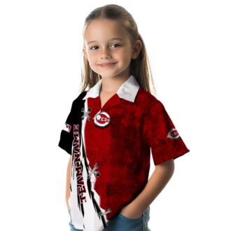 Cincinnati Reds MLB Tropical Hawaiian Shirt - Red White Edgy Streaks Design for Summer