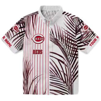 Cincinnati Reds Palm Stripes Red Black White Hawaiian Shirt - Summer MLB Apparel for Fans